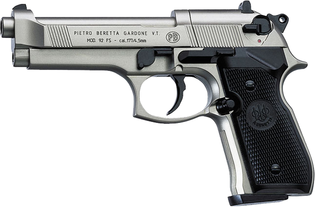Beretta 92FS Nickel, Black Grips