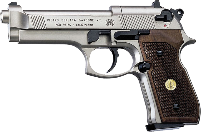 Beretta 92FS Nickel, Wood Grips
