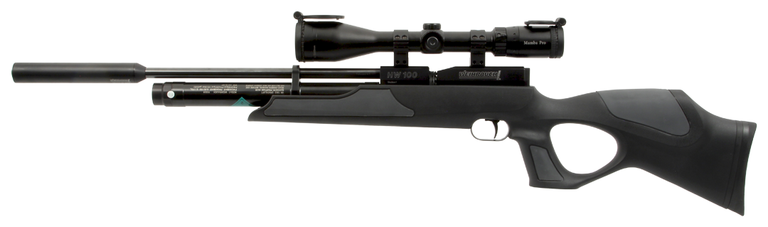 Weihrauch HW100 Black Synthetic with Moderator