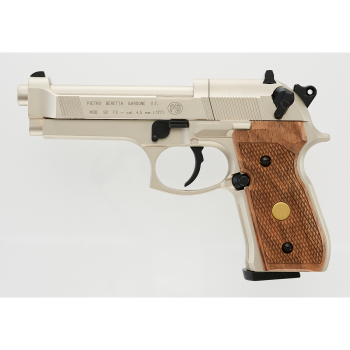 BERETTA M 92 FS NICKEL/WOOD 2253002