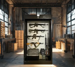 Smart Gun Safe with Fingerprint and Bluetooth Lock for Secure Storage and Display
