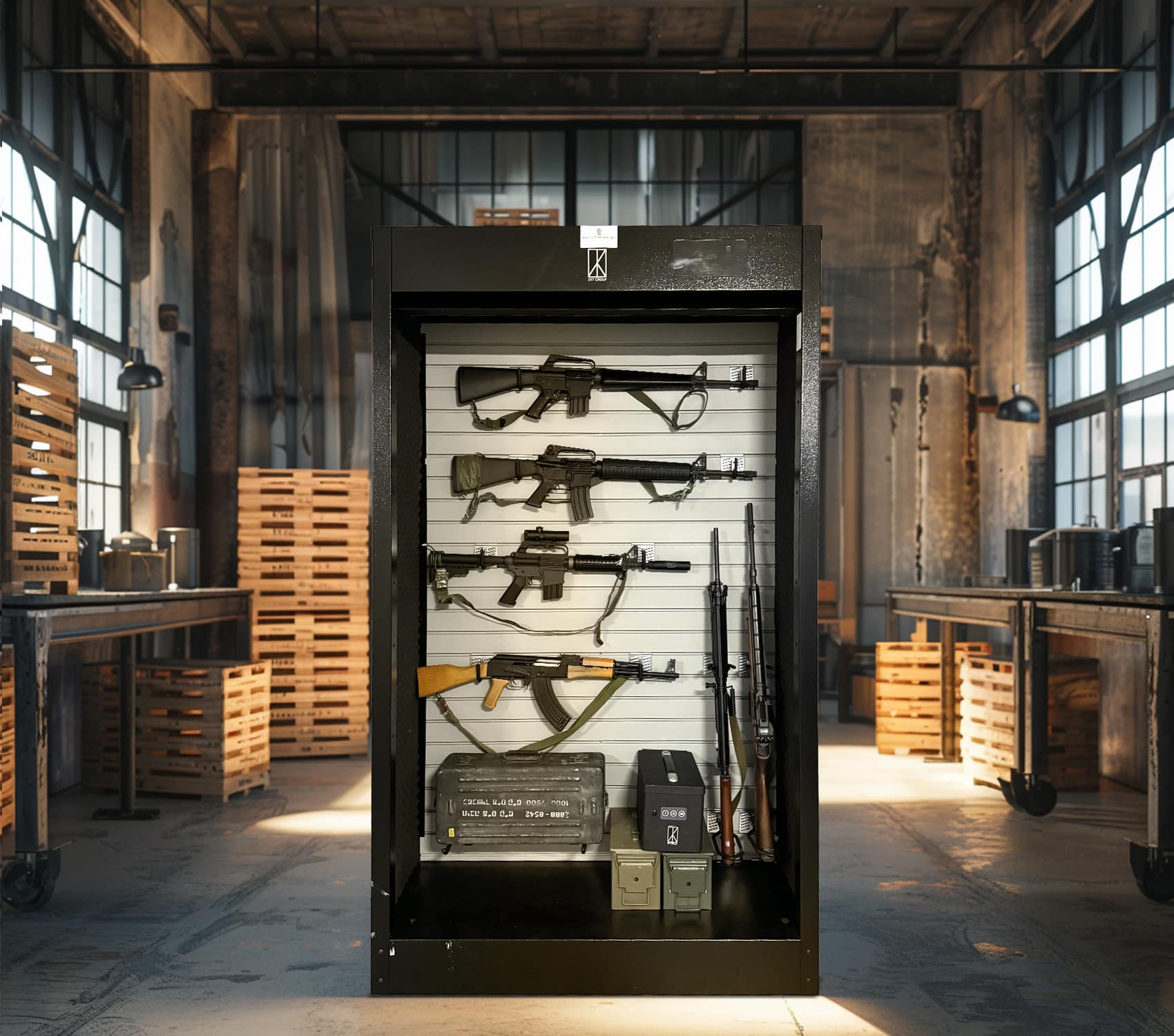 Smart Gun Safe with Fingerprint and Bluetooth Lock for Secure Storage and Display