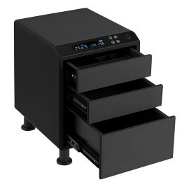 Leather Nightstand Safe with Fingerprint and Bluetooth Lock