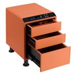 Leather Nightstand Safe with Fingerprint and Bluetooth Lock
