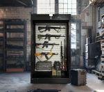 Smart Gun Safe with Fingerprint and Bluetooth Lock for Secure Storage and Display