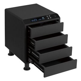 Leather Nightstand Safe with Fingerprint and Bluetooth Lock