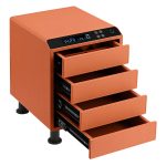 Leather Nightstand Safe with Fingerprint and Bluetooth Lock