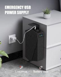 Biometric Drop-Down Gun Safe – Mounted Handgun Safe with LCD Display, Quick Access for Nightstand, Desk, or Vehicle