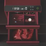 Leather Nightstand Safe with Fingerprint and Bluetooth Lock