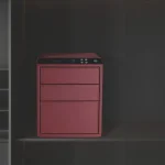 Leather Nightstand Safe with Fingerprint and Bluetooth Lock