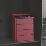 Leather Nightstand Safe with Fingerprint and Bluetooth Lock