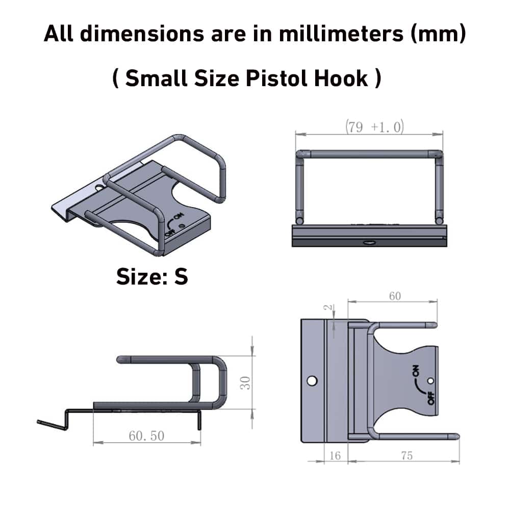 Pistol Display Rack Hanger Set