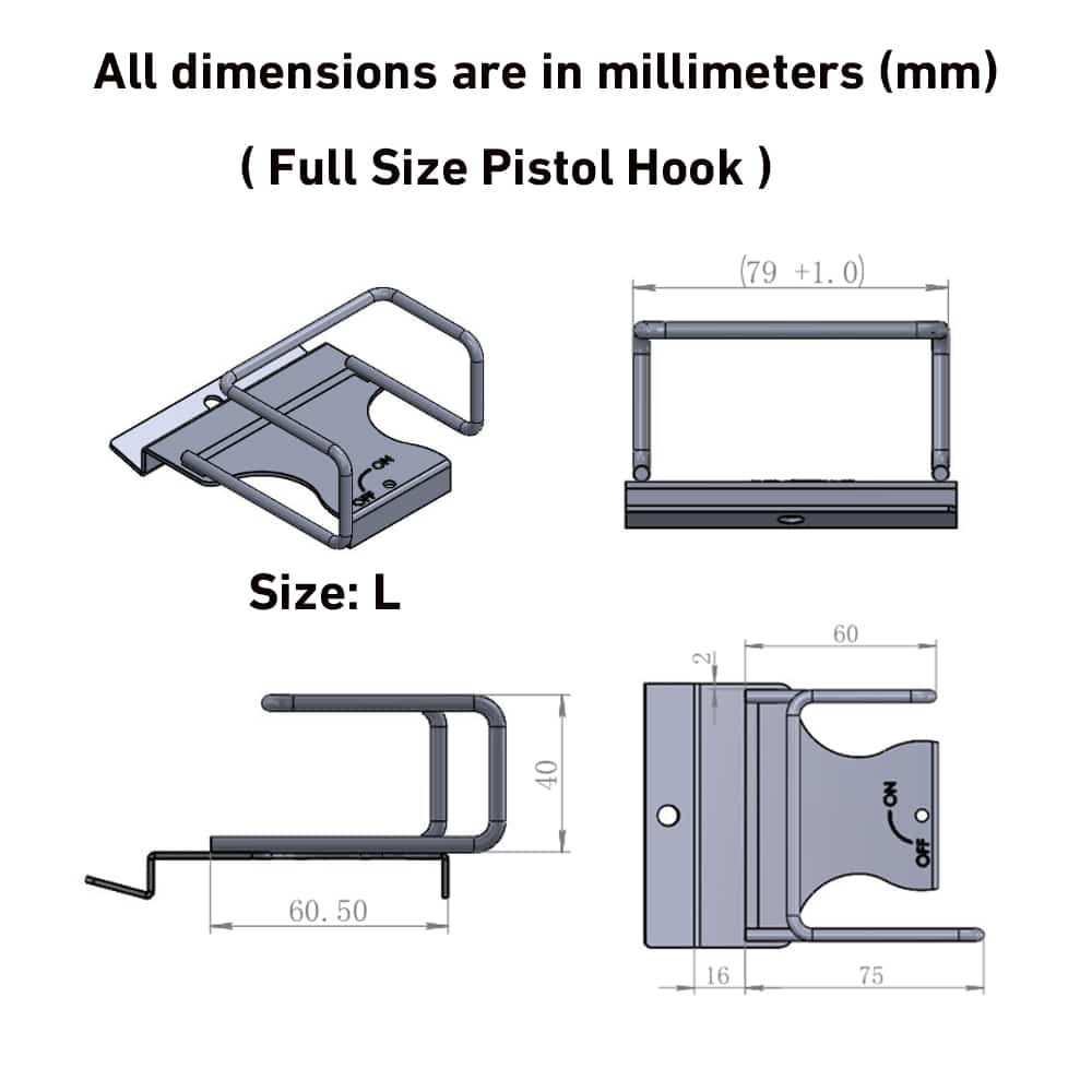 Pistol Display Rack Hanger Set