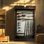 Smart Gun Safe with Fingerprint and Bluetooth Lock for Secure Storage and Display