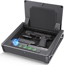 Biometric Digital Gun Safe for Pistols with Quick Access DOJ Certified