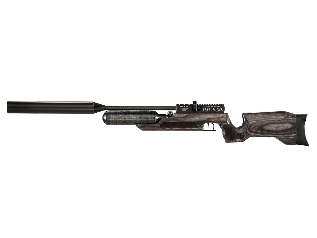 RAW HM1000x LRT Air Rifle, Black Laminate w/Moderator by RAW Rapid Air Worx