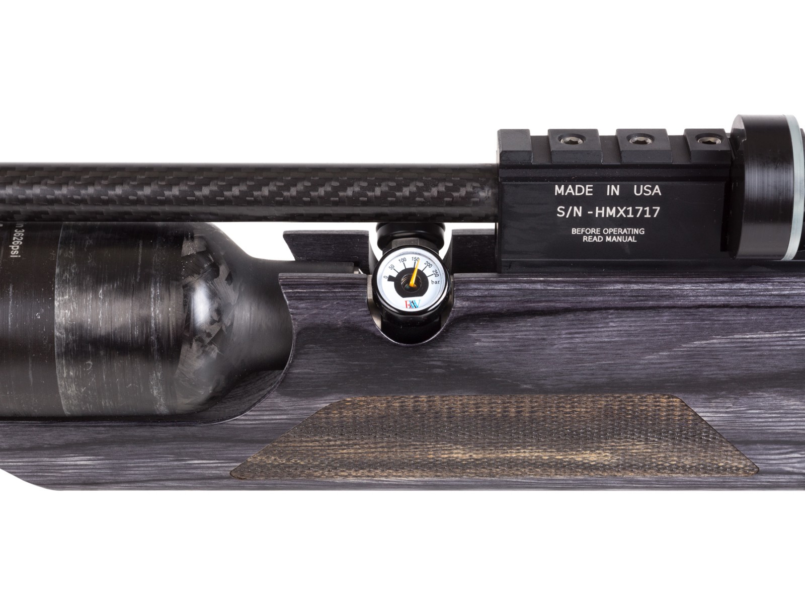 RAW HM1000x LRT Air Rifle, Black Laminate w/Moderator by RAW Rapid Air Worx