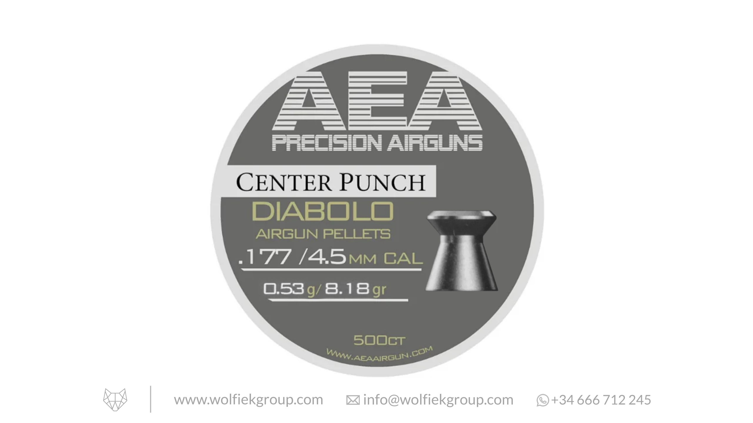 AEA Center Punch Diabolo Pellets - Cal .177 (4.5mm) | 0.53g (8.18gr) - image 1 AEA Center Punch Diabolo Pellets - Cal .177 (4.5mm) | 0.53g (8.18gr)