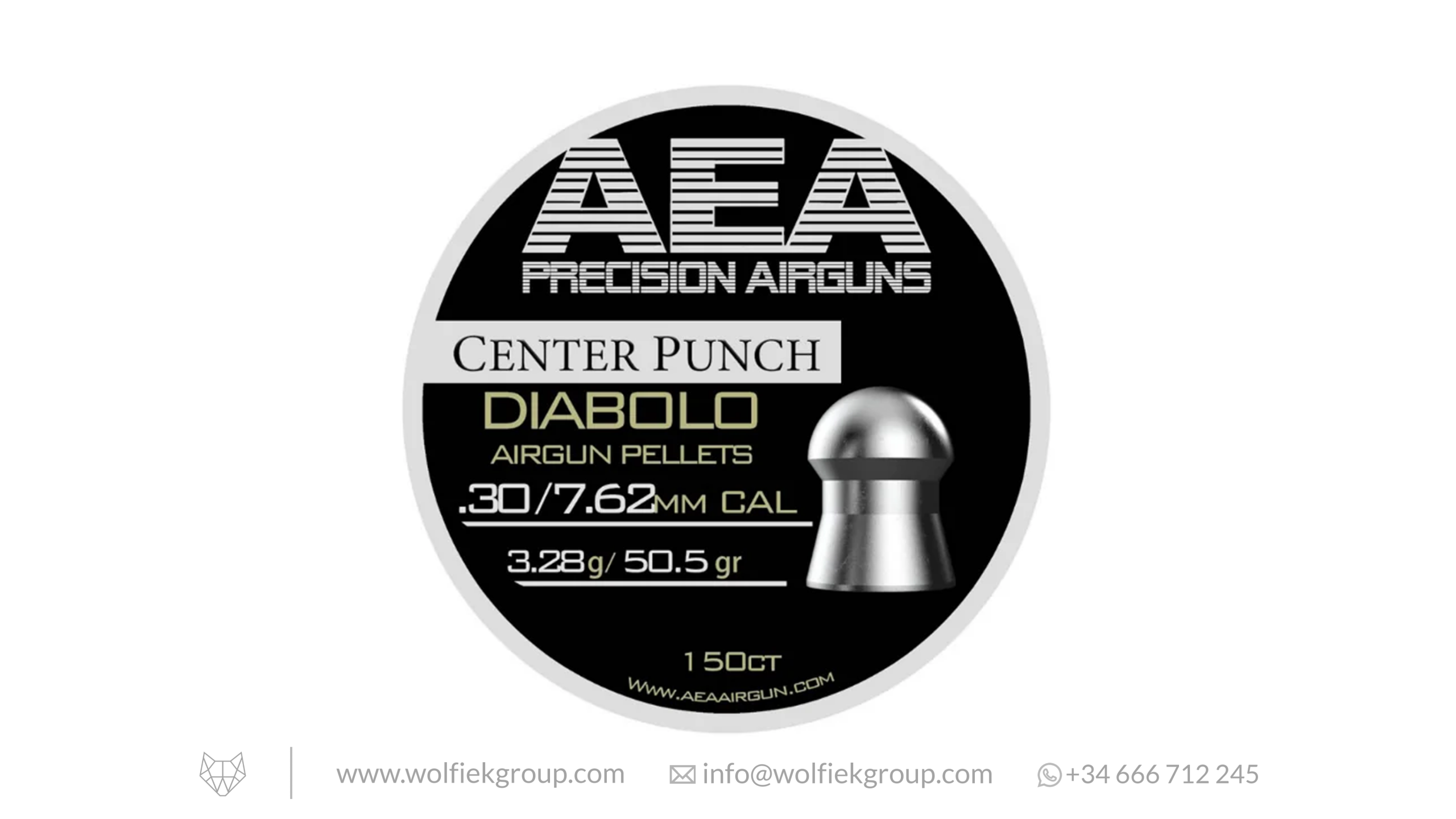 AEA Center Punch Diabolo Pellets · Domed · Cal .30 (7.62mm)