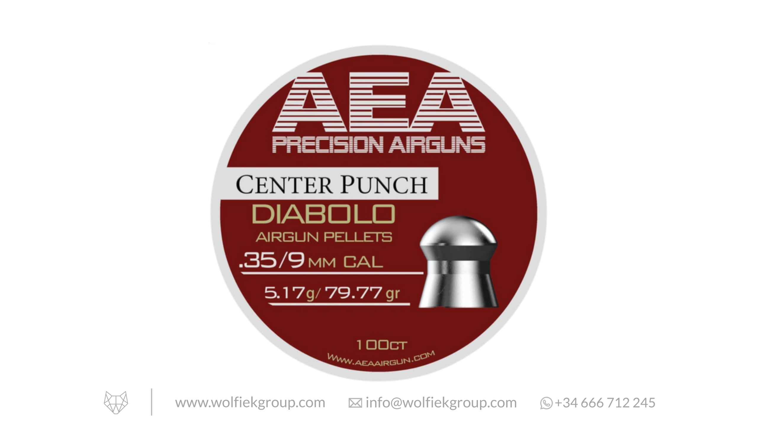 AEA Center Punch Diabolo Pellets · Domed · Cal .35 (9mm) - image 1 AEA Center Punch Diabolo Pellets · Domed · Cal .35 (9mm)