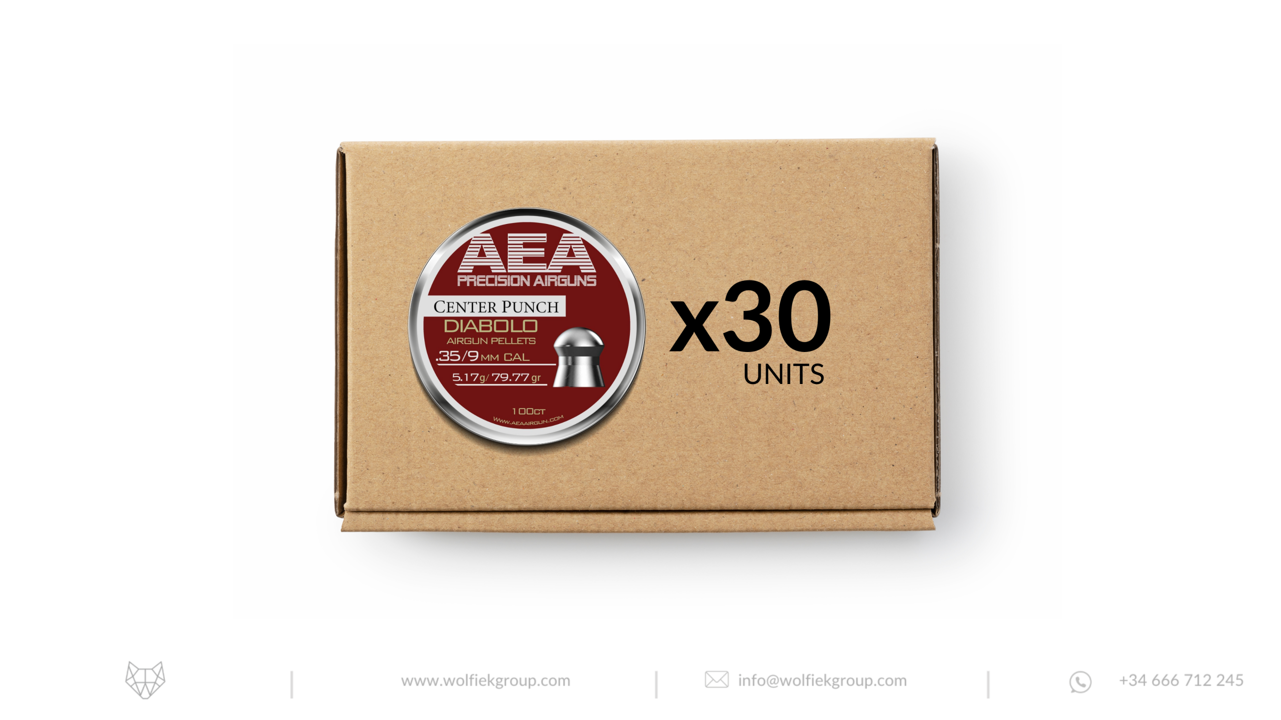 AEA Master Box Center Punch Diabolo Pellets · Domed · Cal .35 (9mm) - image 1 AEA Master Box Center Punch Diabolo Pellets · Domed · Cal .35 (9mm)