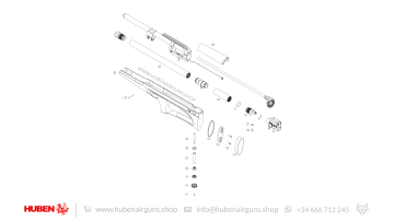 Spare Parts for Huben K1 Air Rifle · Diagram 1: Main Set