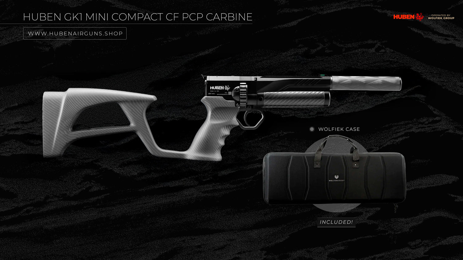 Huben GK1 V3+ Mini Compact CF PCP Carbine - image 1 Huben GK1 V3+ Mini Compact CF PCP Carbine