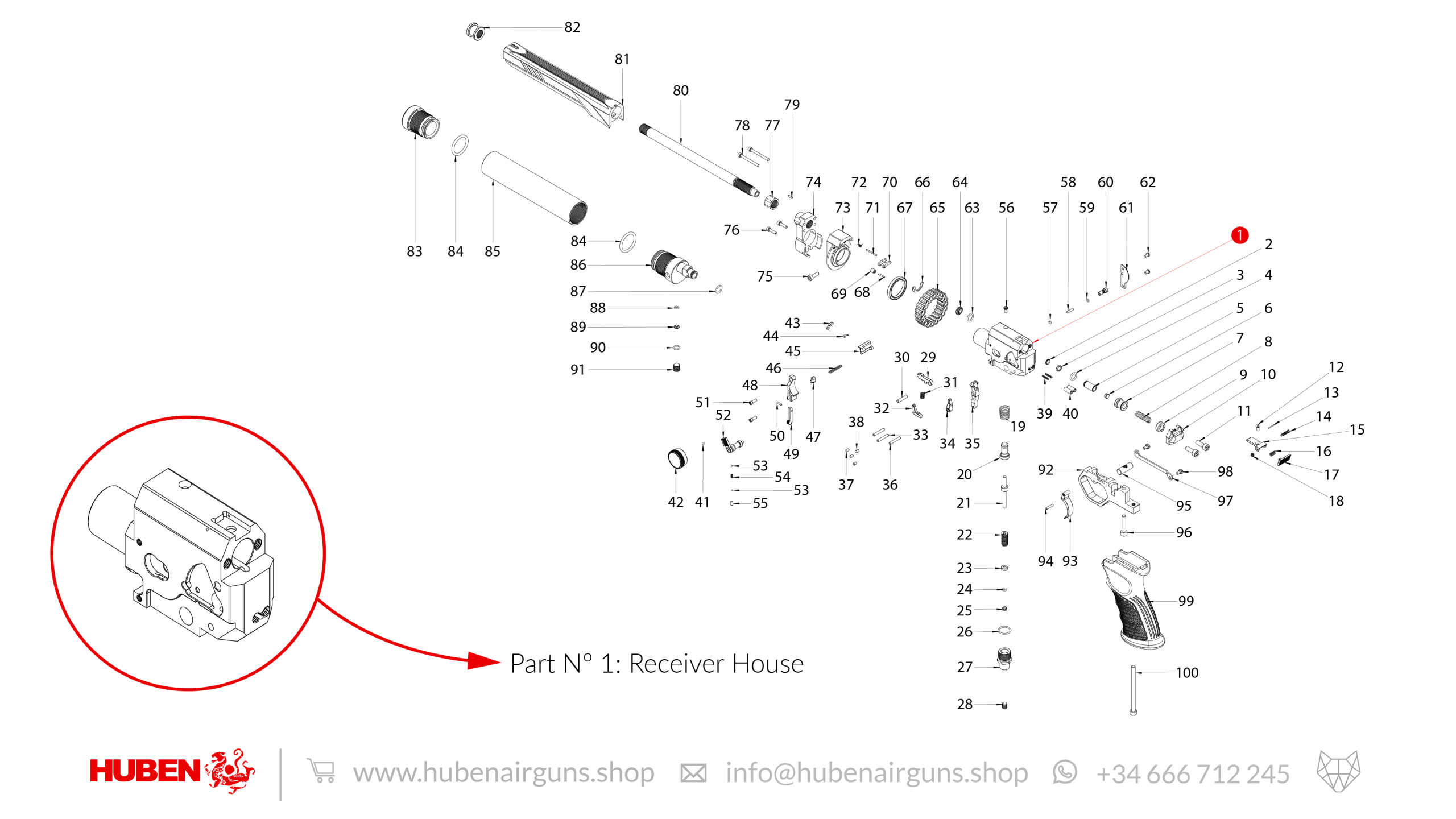 Spare Parts for Huben GK1 Air Pistol - image 1 Spare Parts for Huben GK1 Air Pistol