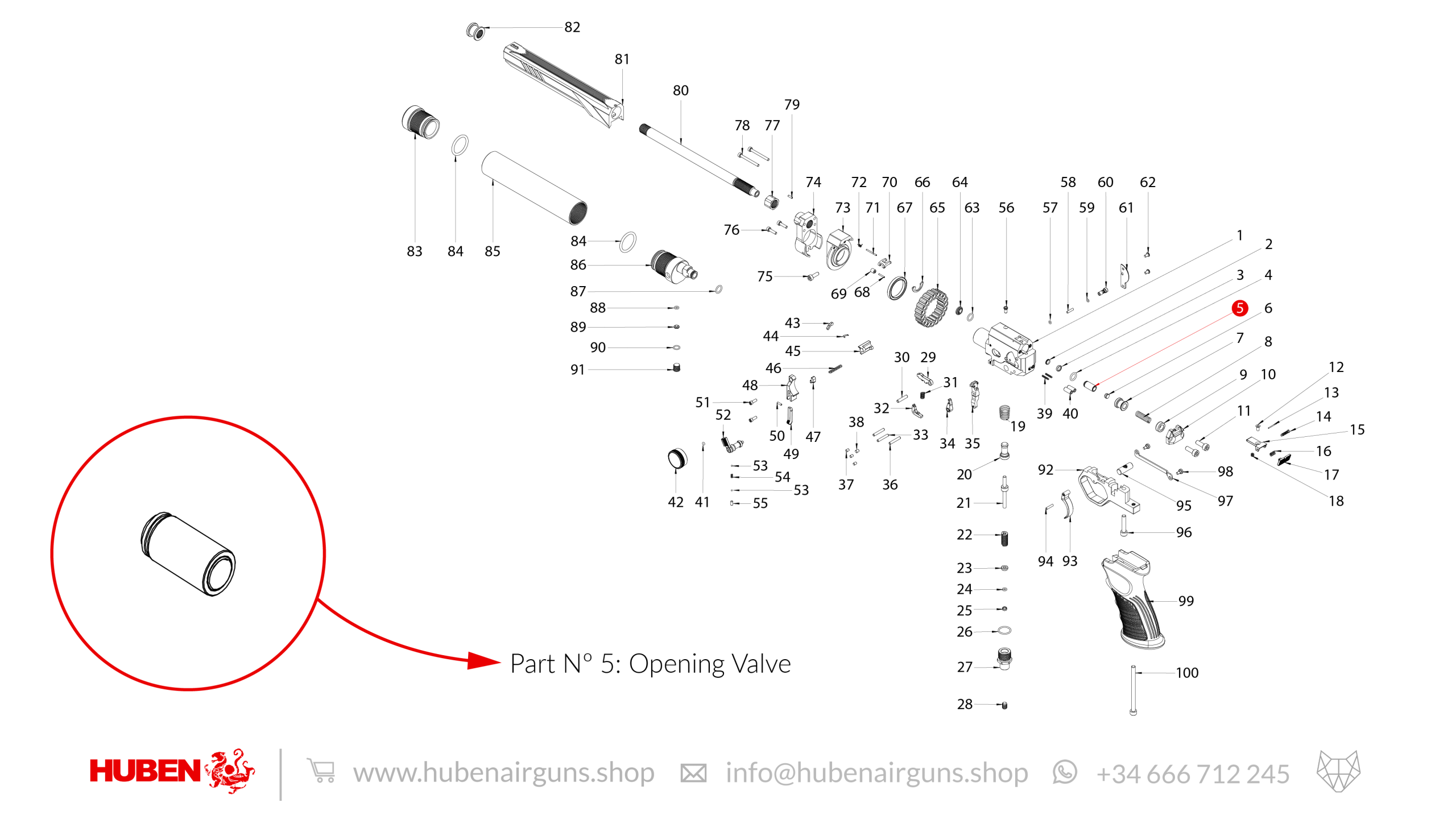 Spare Parts for Huben GK1 Air Pistol
