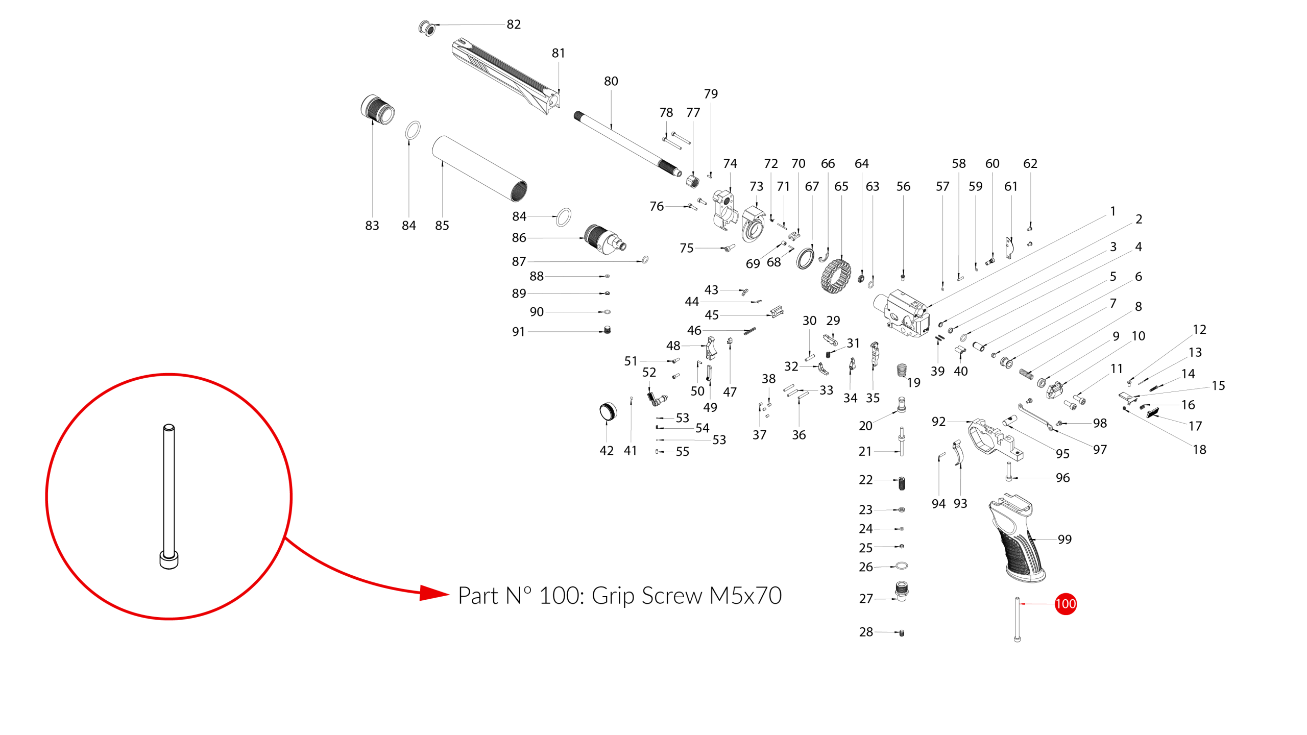Spare Parts for Huben GK1 Air Pistol