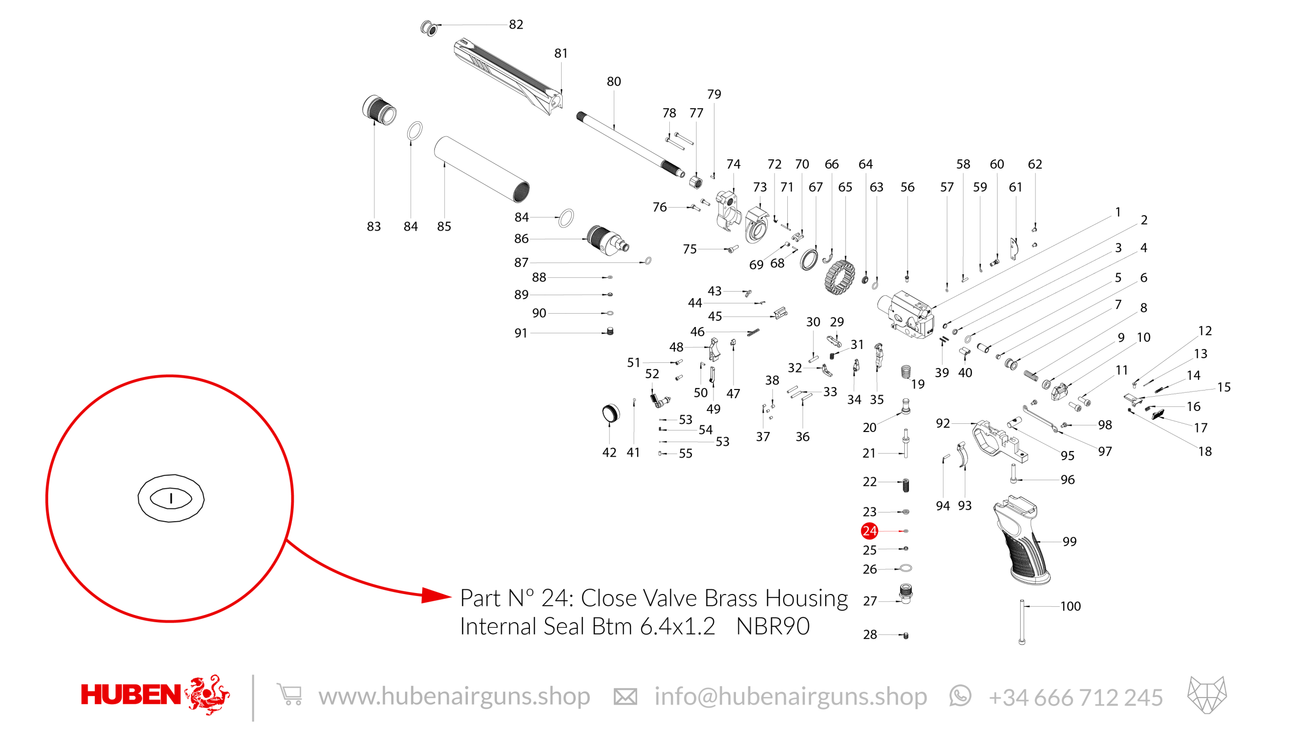 Spare Parts for Huben GK1 Air Pistol