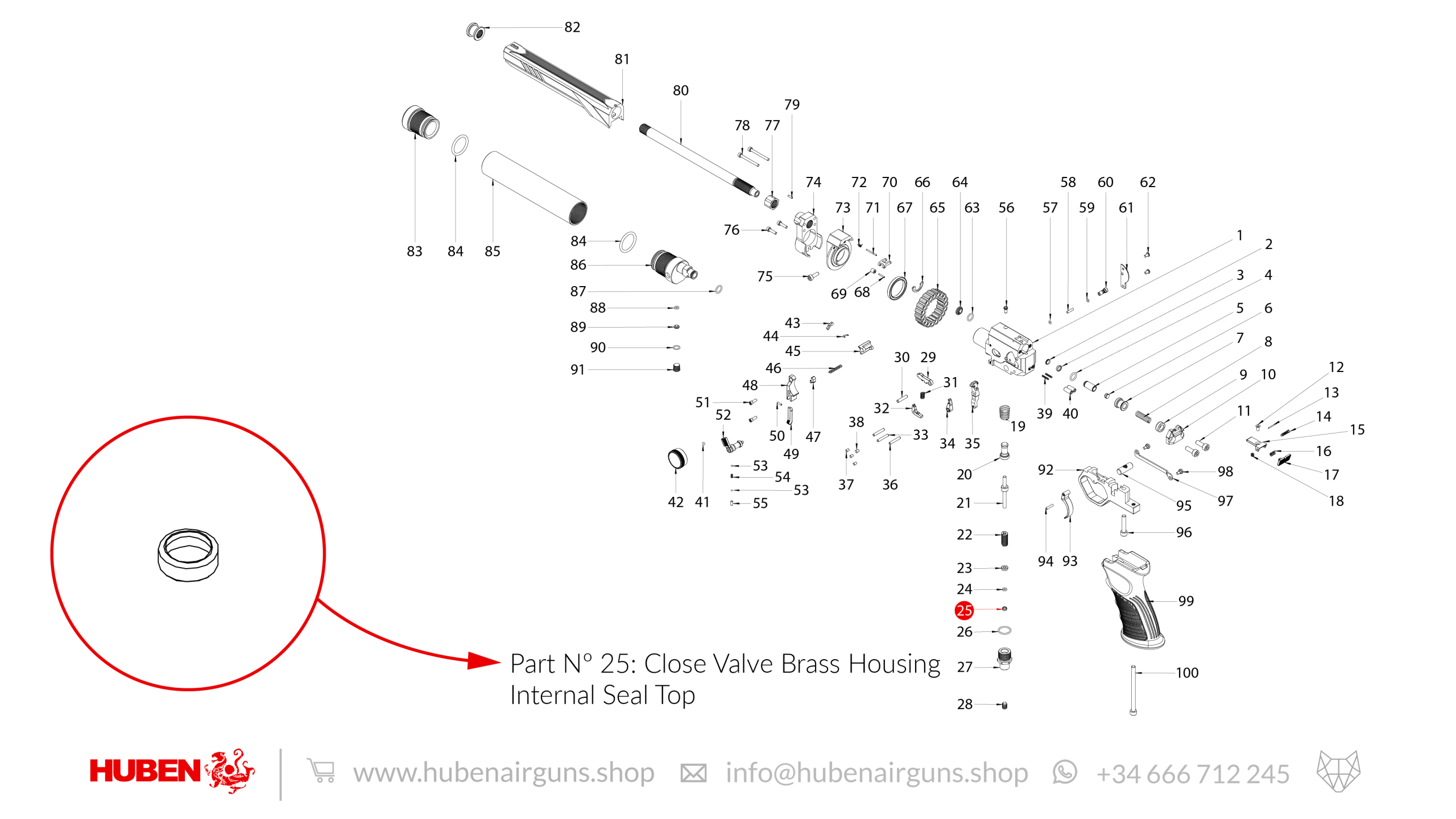 Spare Parts for Huben GK1 Air Pistol
