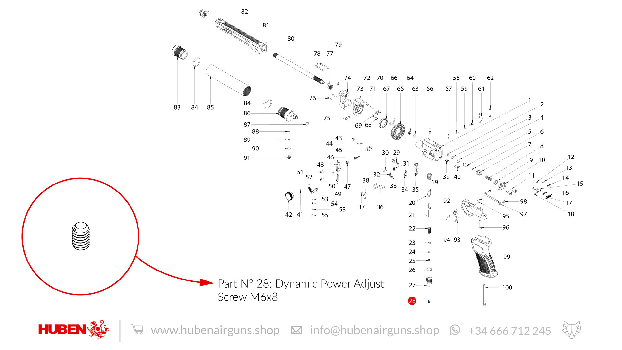 GUN125FEオーダーページ Spare Parts for Huben GK1 Air Pistol | TopGun-Airguns — Premium