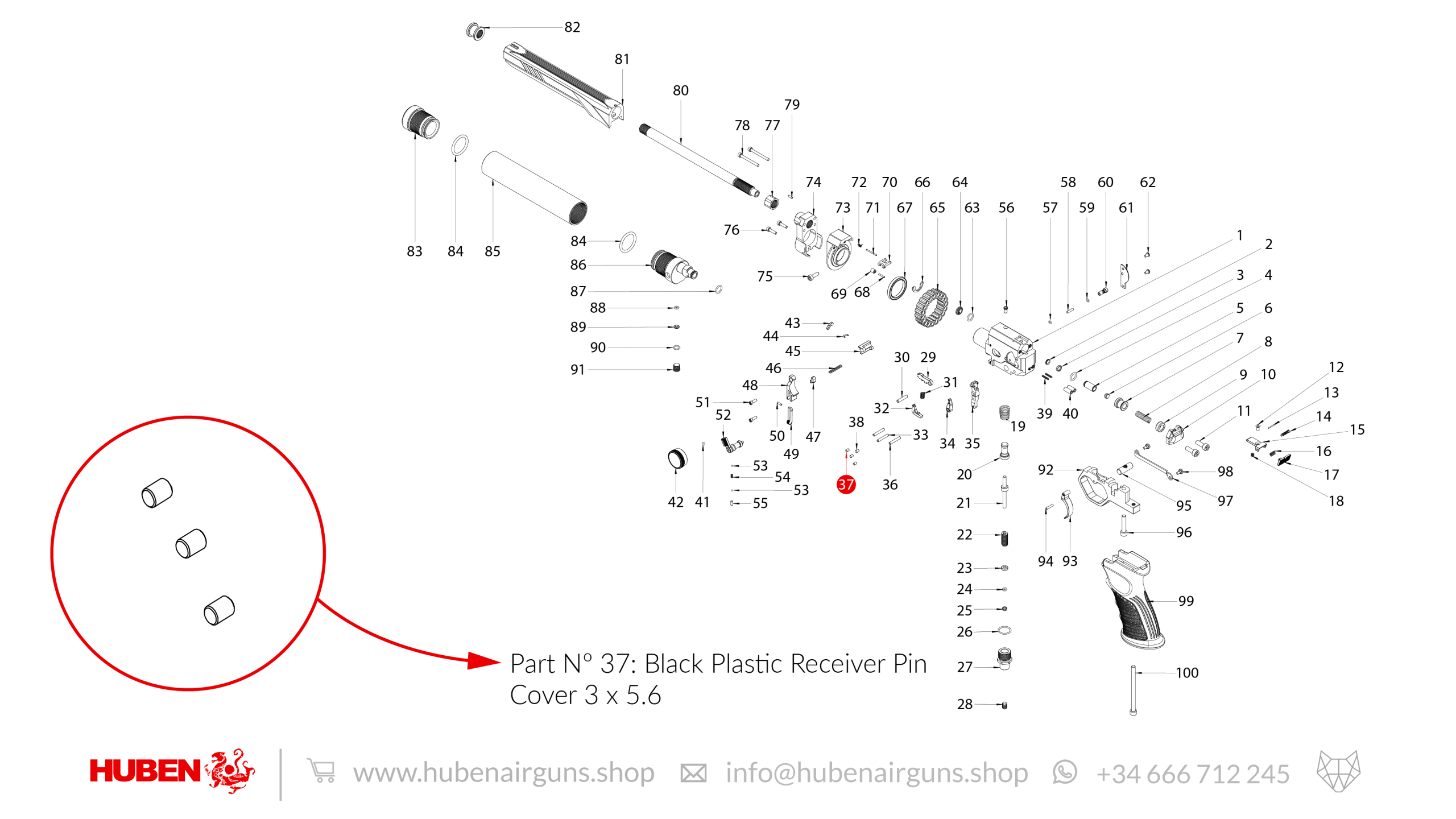 Spare Parts for Huben GK1 Air Pistol