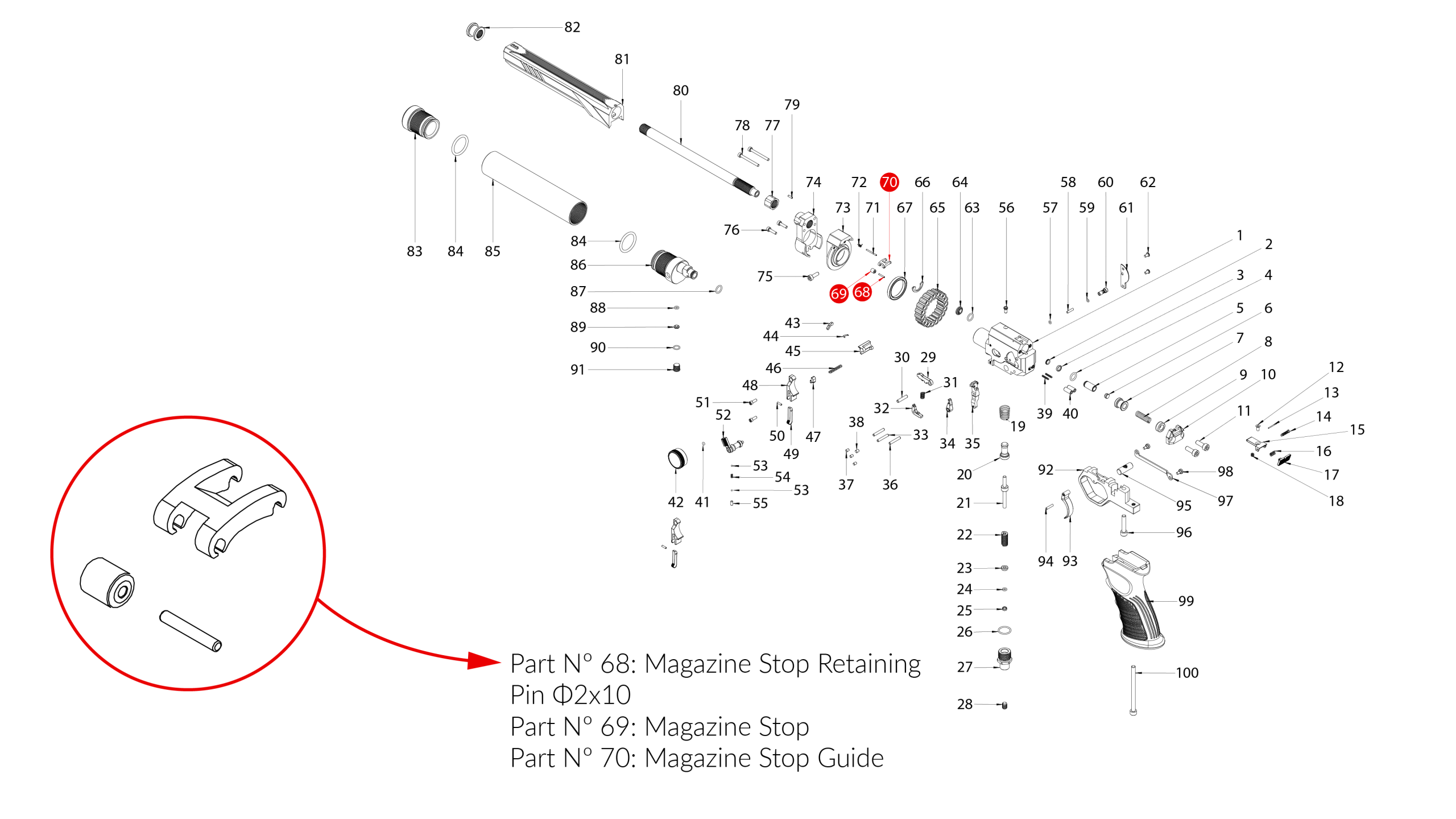 Spare Parts for Huben GK1 Air Pistol