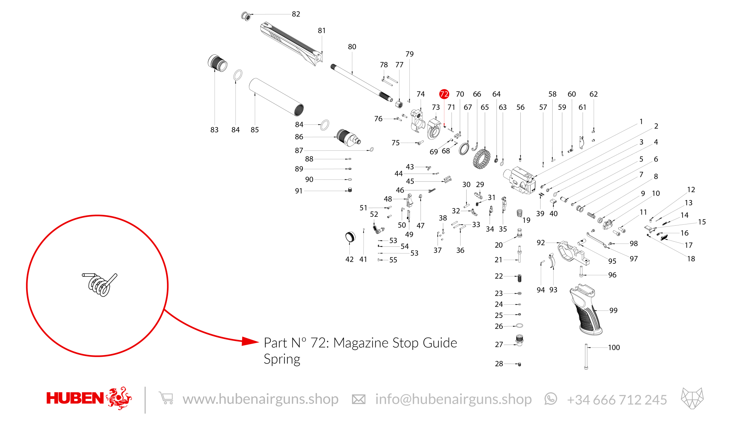 Spare Parts for Huben GK1 Air Pistol