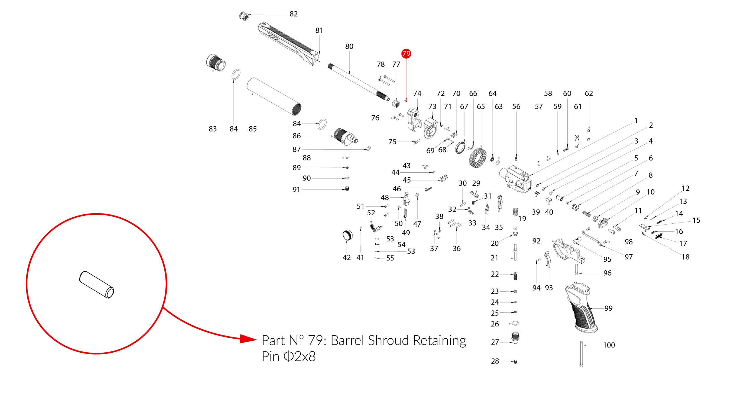 Spare Parts for Huben GK1 Air Pistol