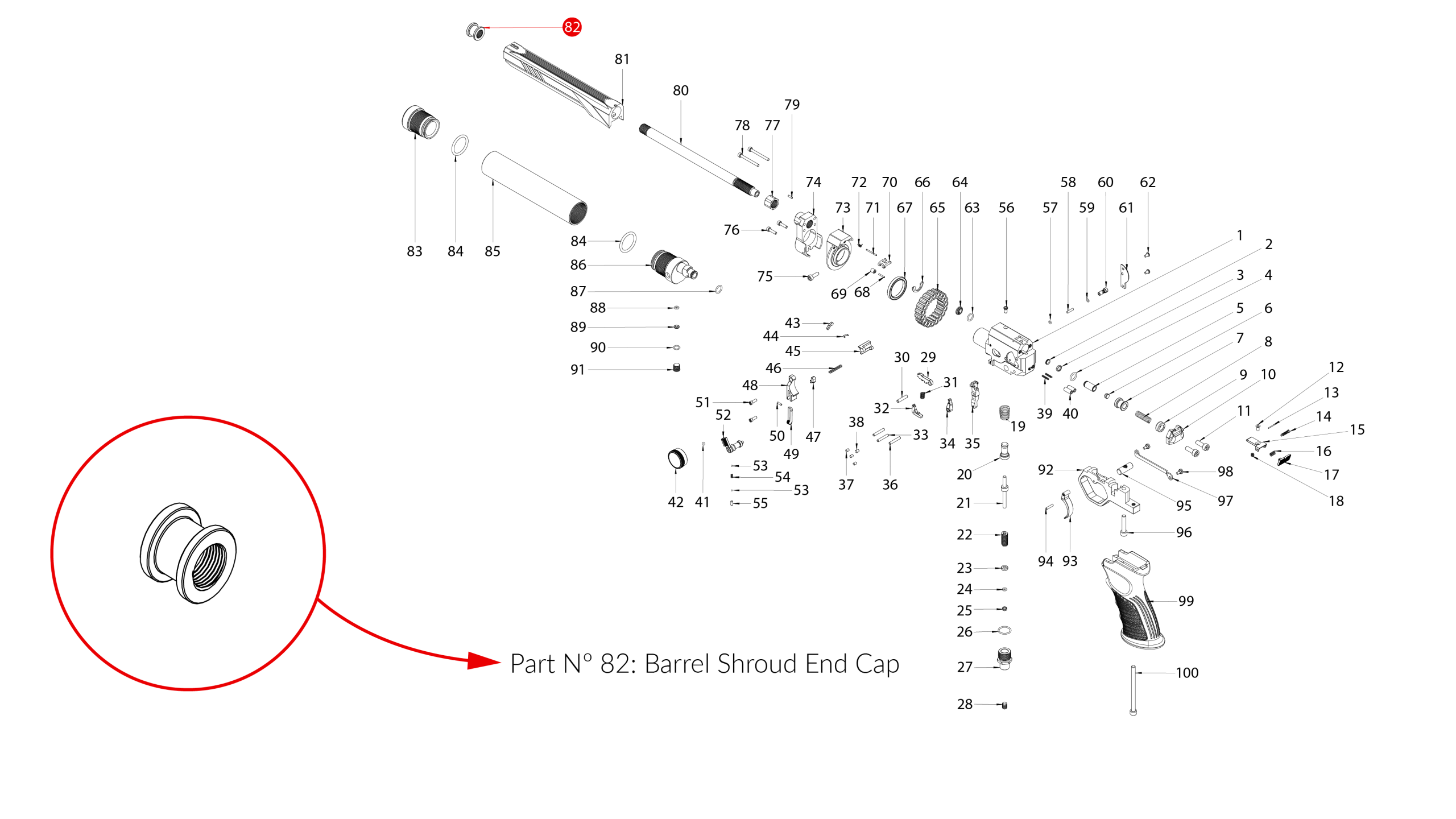 Spare Parts for Huben GK1 Air Pistol
