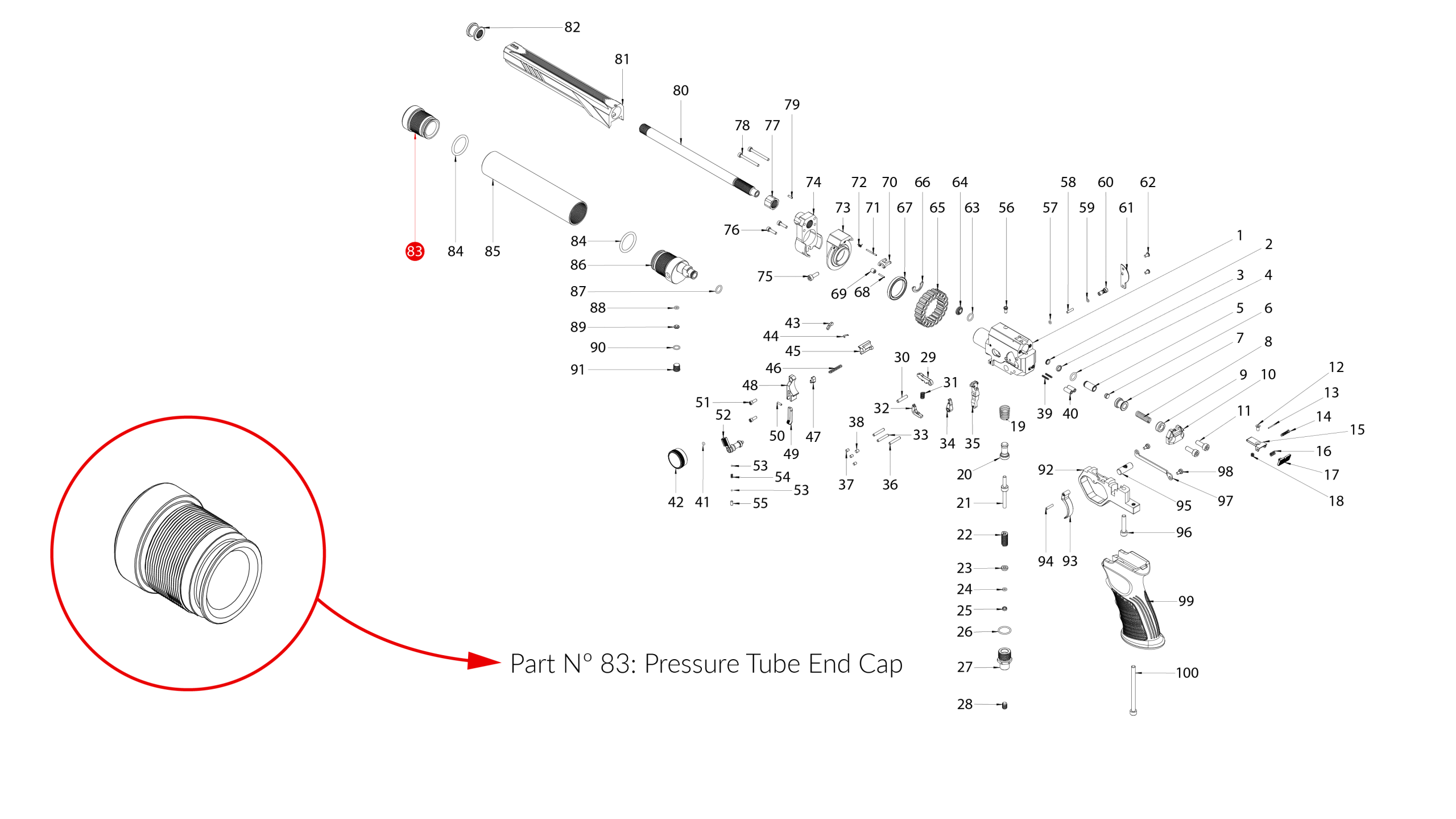 Spare Parts for Huben GK1 Air Pistol