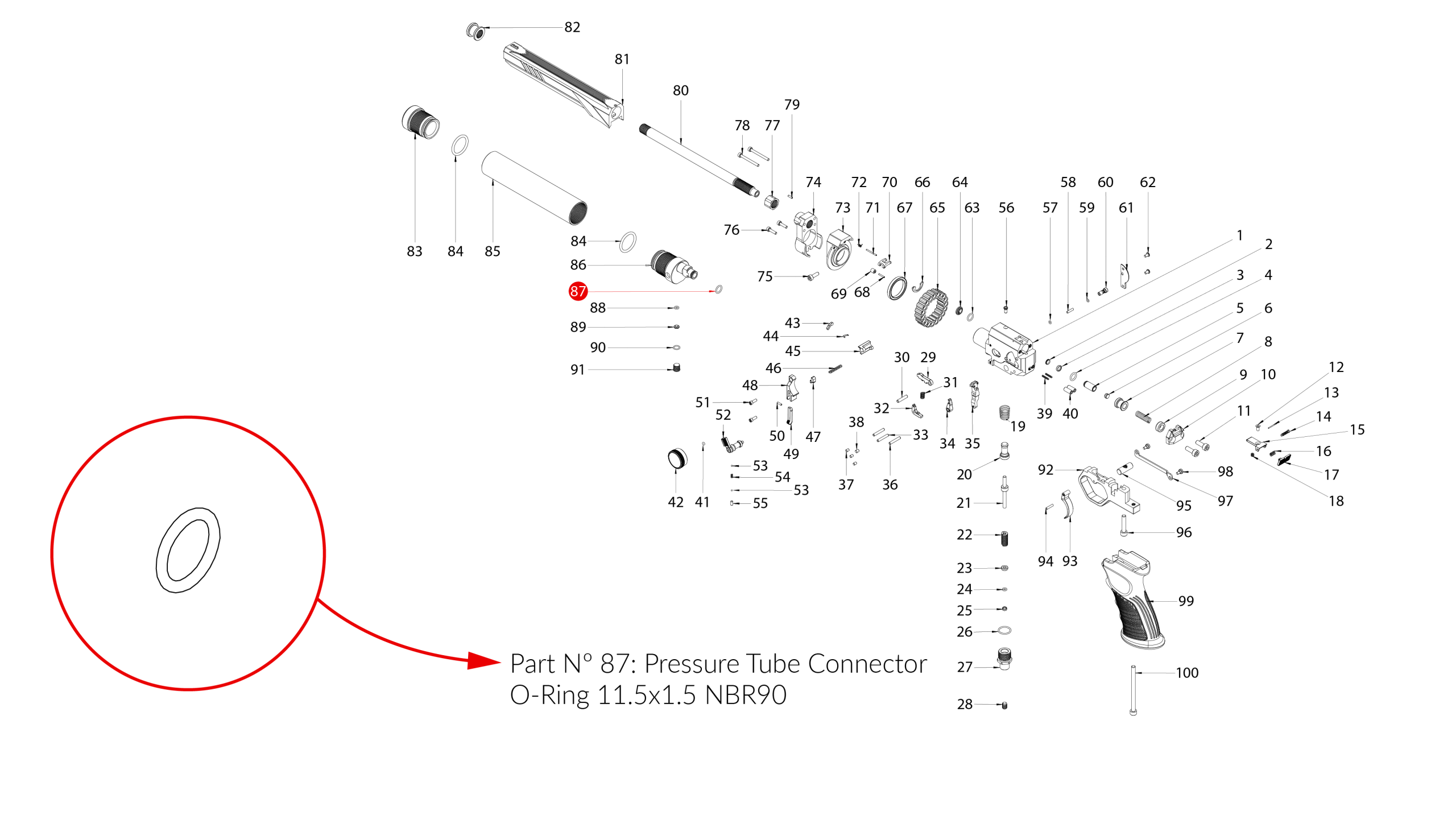 Spare Parts for Huben GK1 Air Pistol