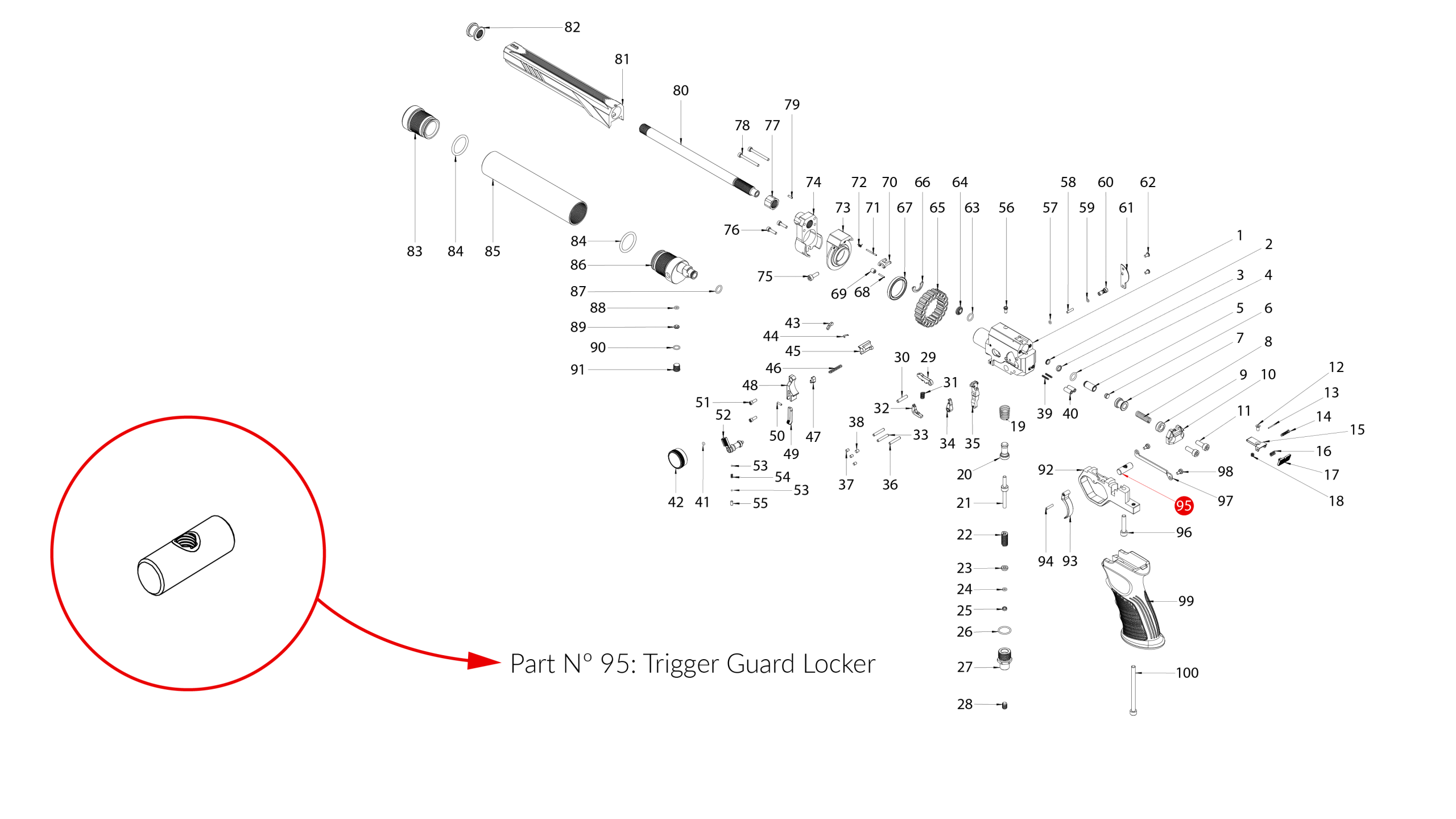 Spare Parts for Huben GK1 Air Pistol