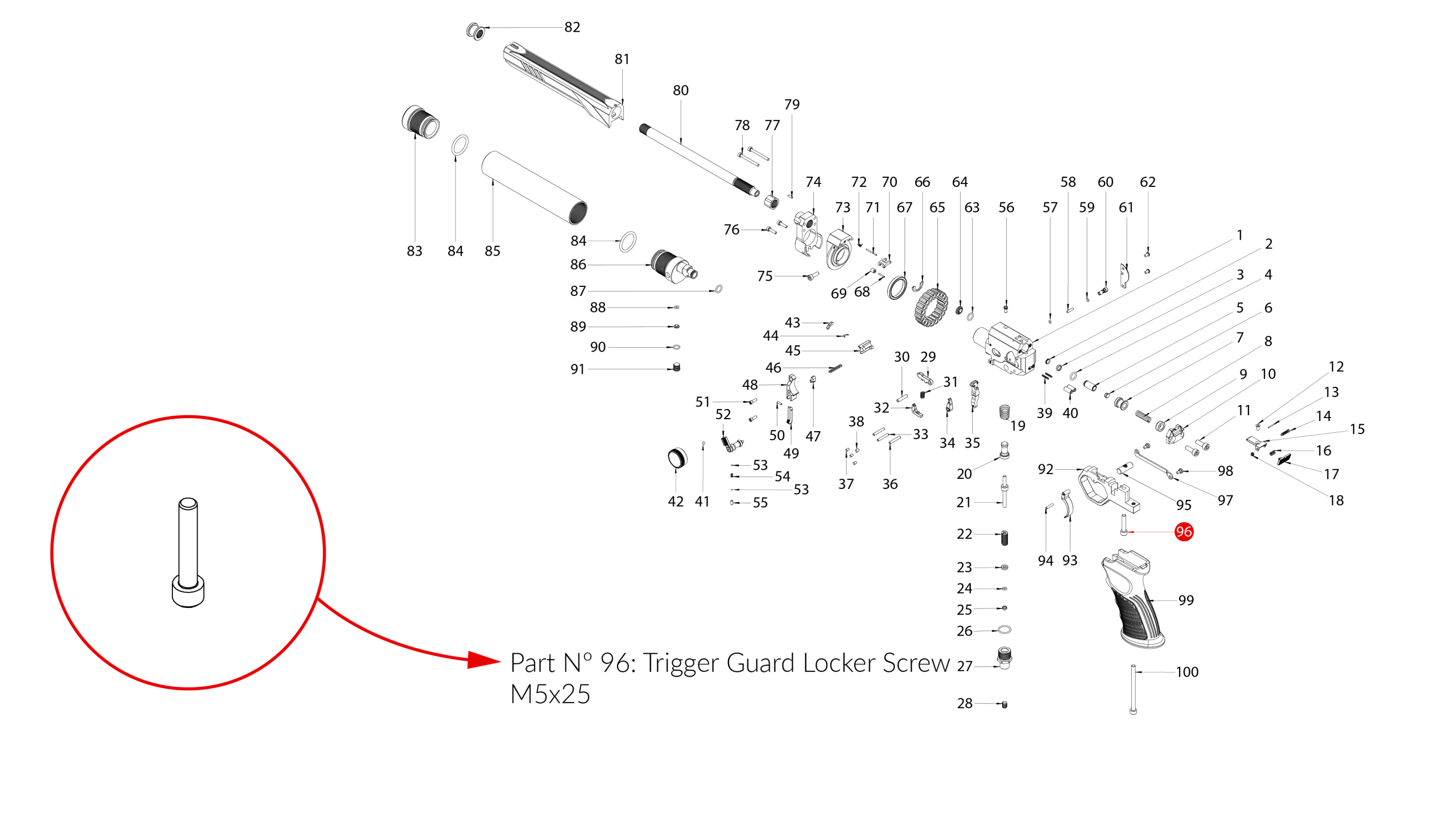 Spare Parts for Huben GK1 Air Pistol