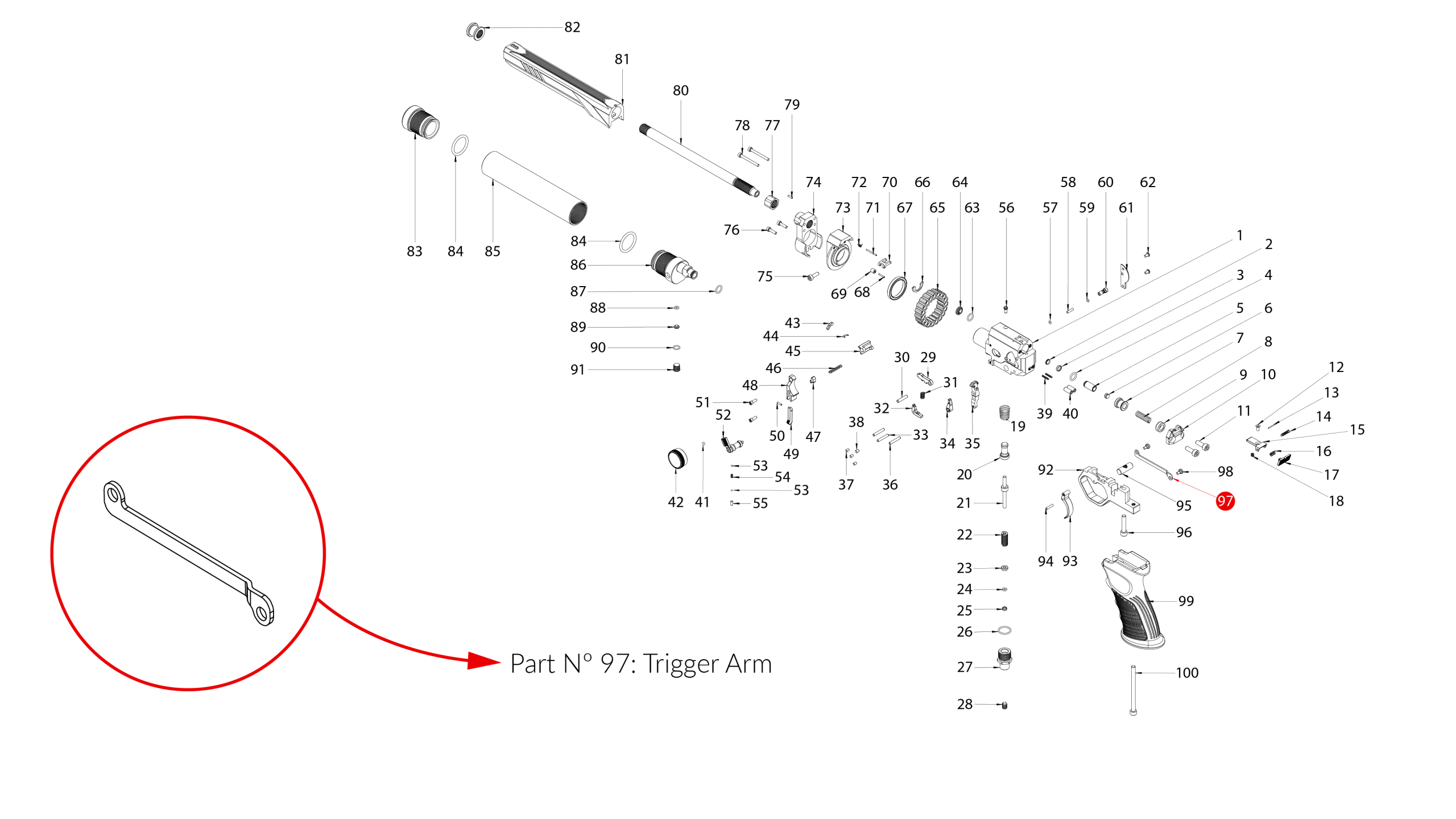 Spare Parts for Huben GK1 Air Pistol