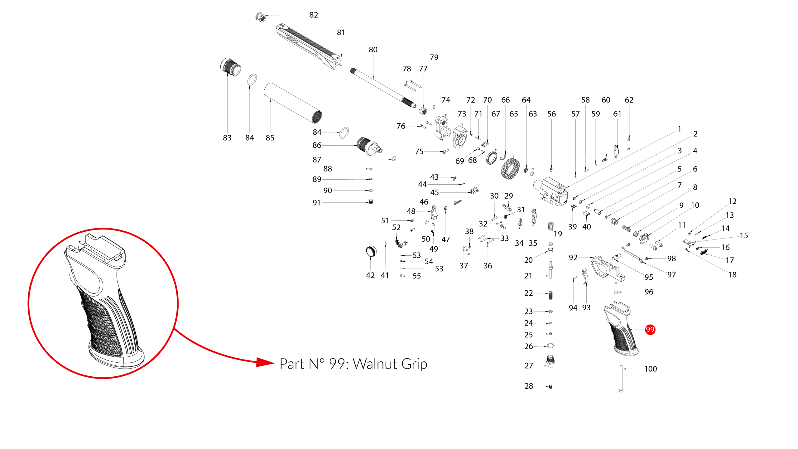 Spare Parts for Huben GK1 Air Pistol
