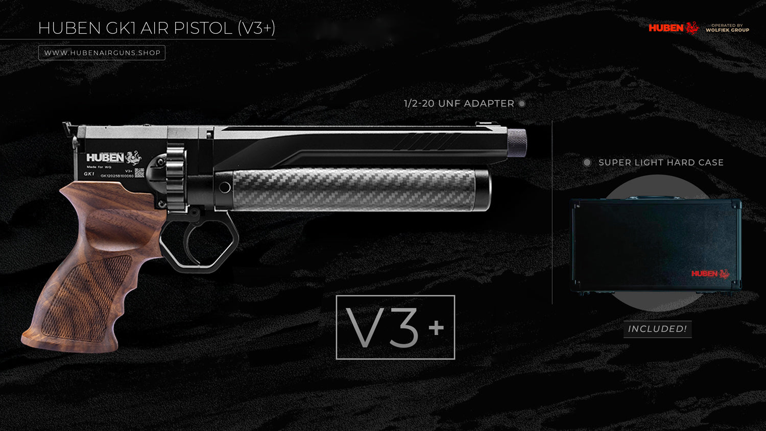 Huben GK1 V3+ Air Pistol · Cal .30 (7.62mm)