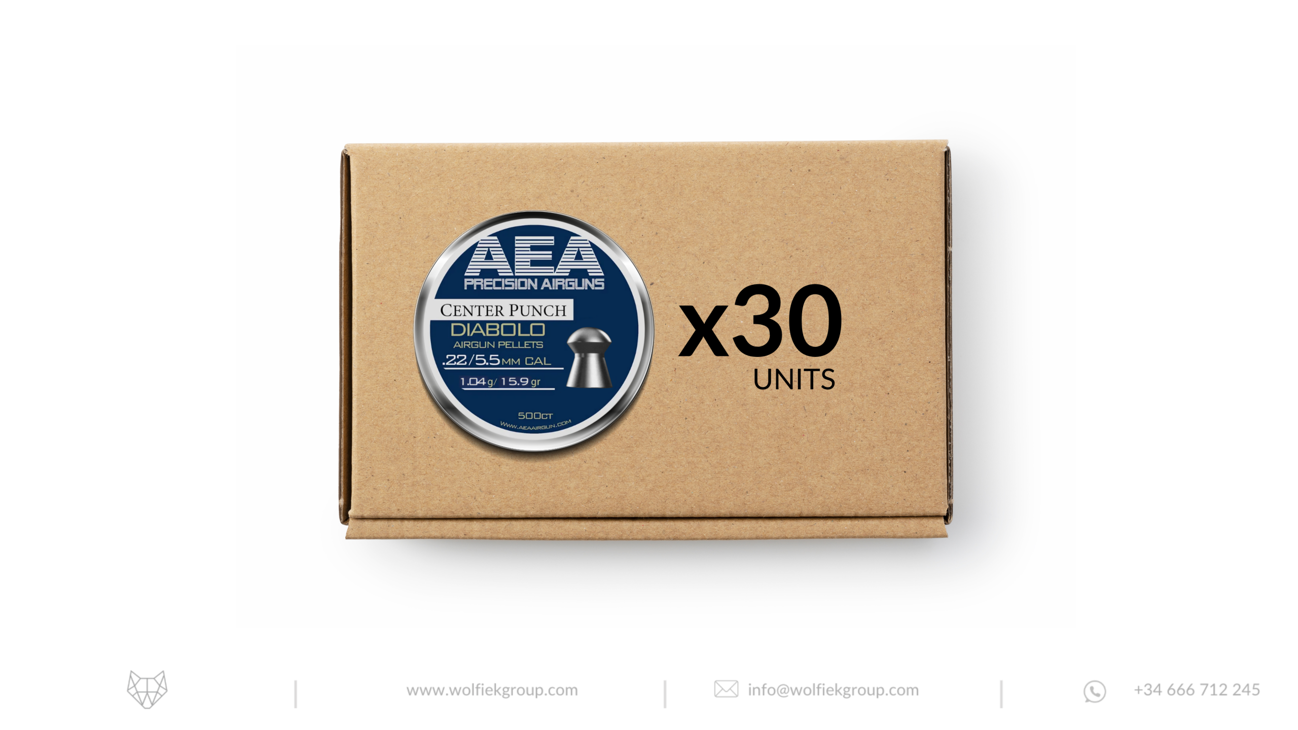 AEA Master Box Center Punch Diabolo Pellets · Domed · Cal .22 (5.5mm) - image 1 AEA Master Box Center Punch Diabolo Pellets · Domed · Cal .22 (5.5mm)