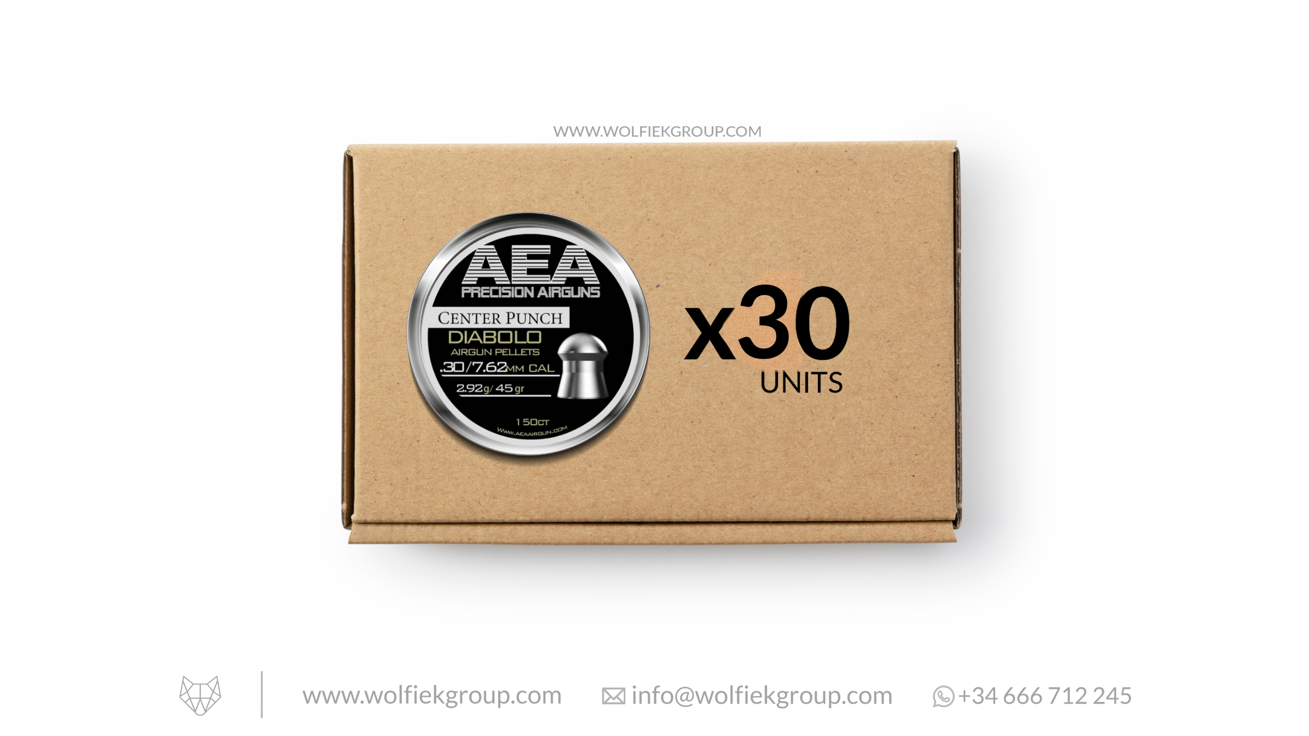 AEA Master Box Center Punch Diabolo Pellets · Domed · Cal .30 (7.62mm) - image 1 AEA Master Box Center Punch Diabolo Pellets · Domed · Cal .30 (7.62mm)