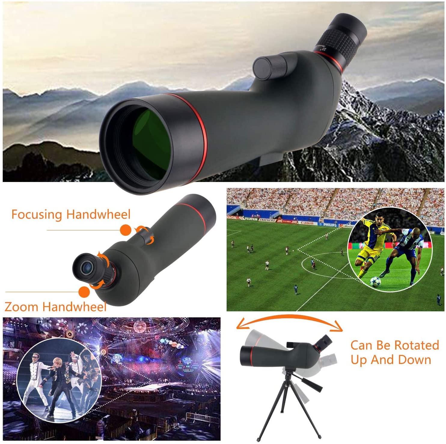 Gumo 20-60x60 Spotting Scope with Tripod,HD BAK4 Prism Full Multi-Coated Lens - image 1 Gumo 20-60x60 Spotting Scope with Tripod,HD BAK4 Prism Full Multi-Coated Lens