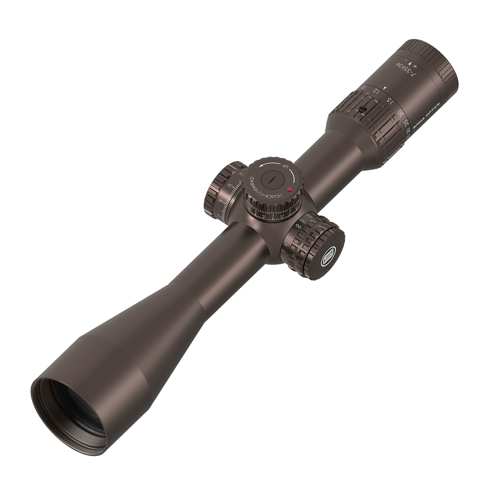 GLACIER 7-35×56 ED FFP – Anodized Bronze, 34mm Tube, IPX7, MRAD Reticle - image 1 GLACIER 7-35×56 ED FFP – Anodized Bronze, 34mm Tube, IPX7, MRAD Reticle