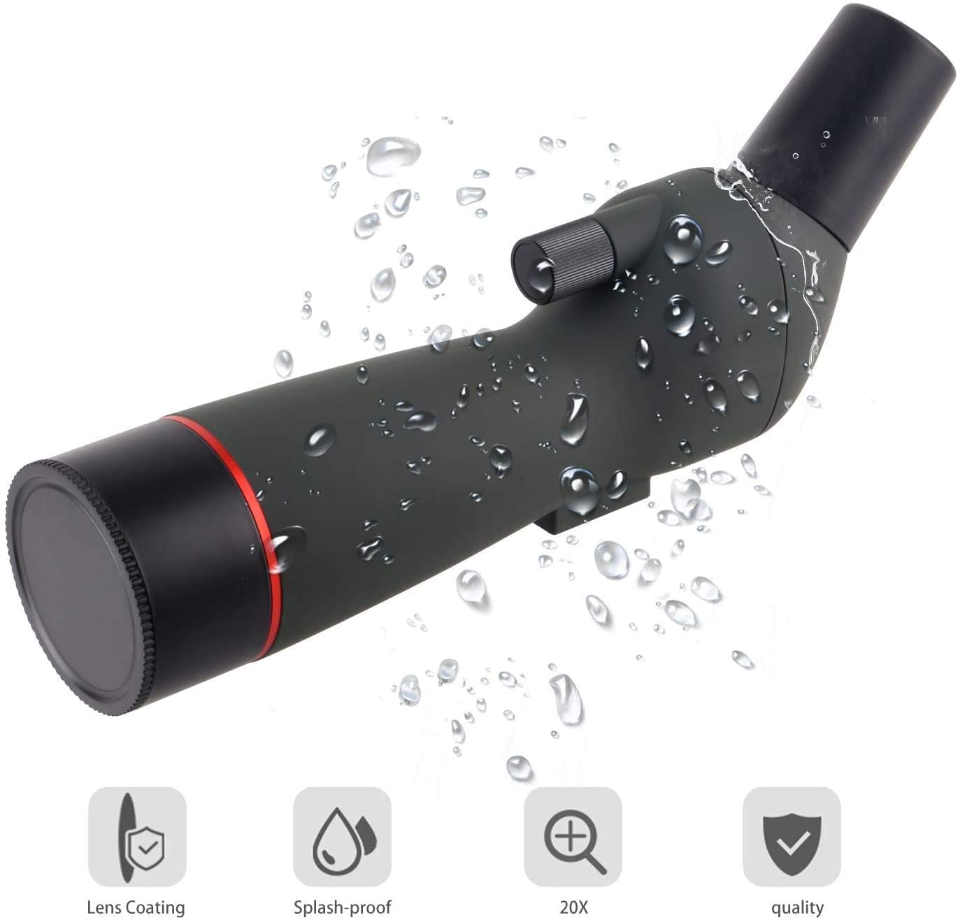 Gumo 20-60x60 Spotting Scope with Tripod,HD BAK4 Prism Full Multi-Coated Lens